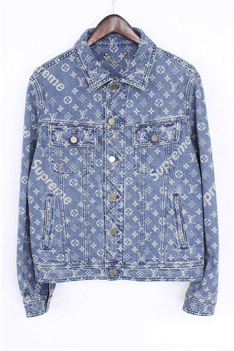 louis vuitton supreme blue jean jacket|lv supreme jean jacket.